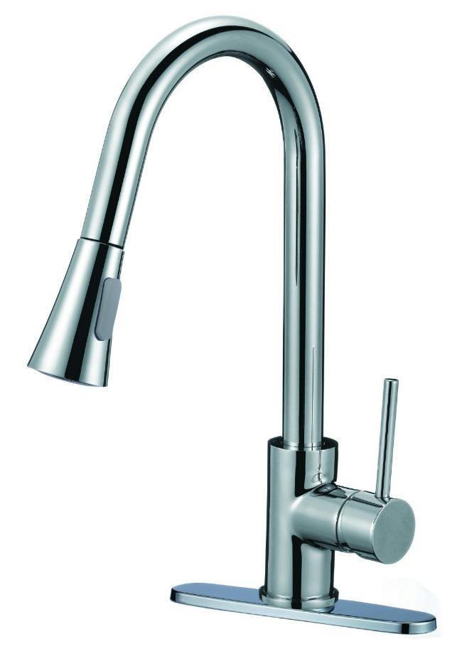 Chrome Single Hole Kitchen Faucet With Sprayer – Prestige Home